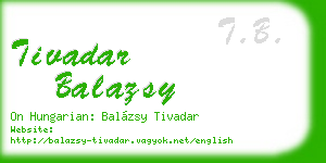 tivadar balazsy business card