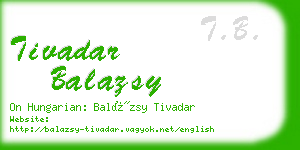 tivadar balazsy business card